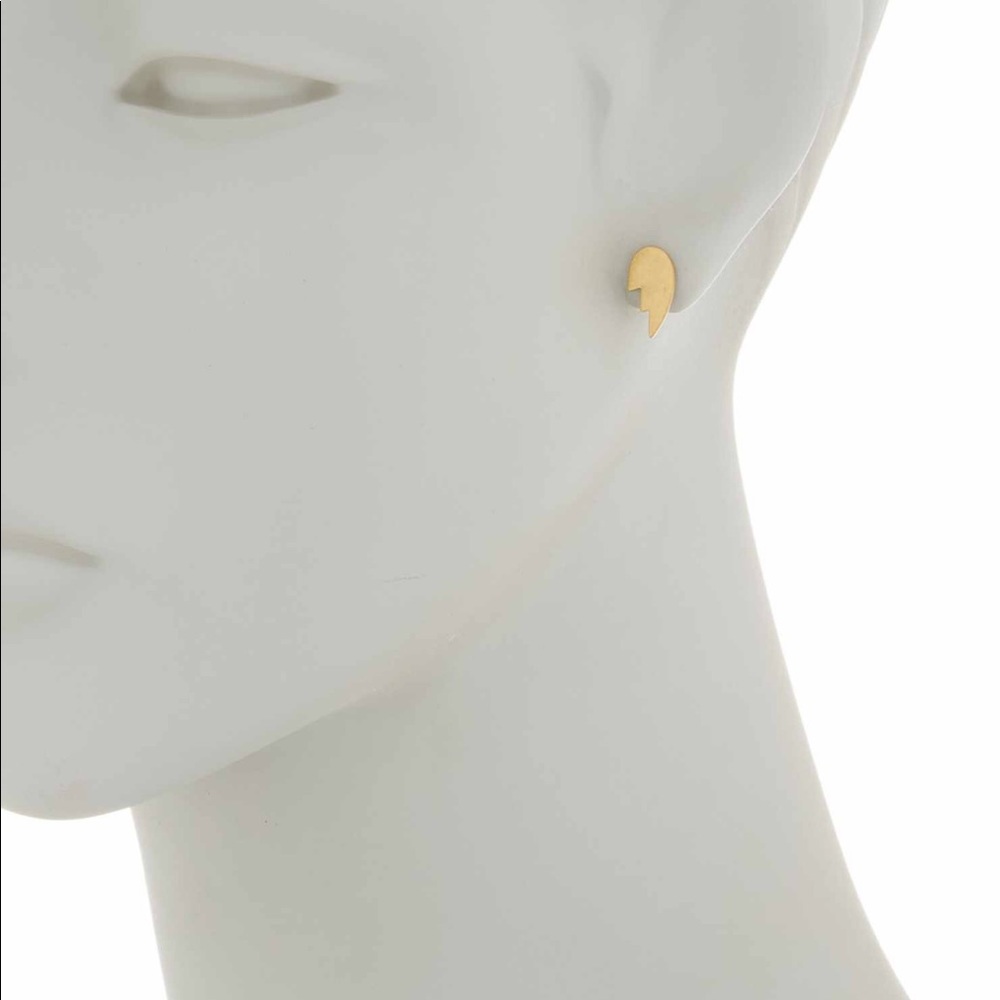 Madewell gold broken heart stud earrings - Picture 3 of 3